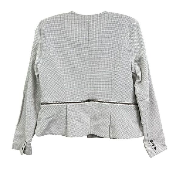 Carol Anderson By Invitation Womens Blazer Checkered‎ Flared Hem Pockets Size 6 - Picture 4 of 5